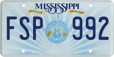 MS license plate FSP992