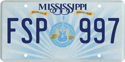 MS license plate FSP997