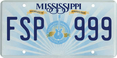 MS license plate FSP999