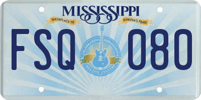 MS license plate FSQ080