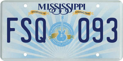 MS license plate FSQ093