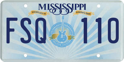 MS license plate FSQ110