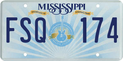 MS license plate FSQ174