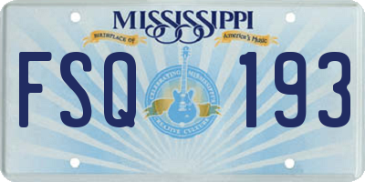 MS license plate FSQ193