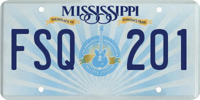 MS license plate FSQ201