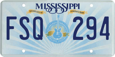 MS license plate FSQ294