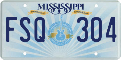 MS license plate FSQ304