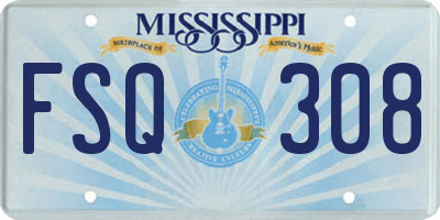 MS license plate FSQ308