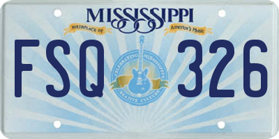 MS license plate FSQ326