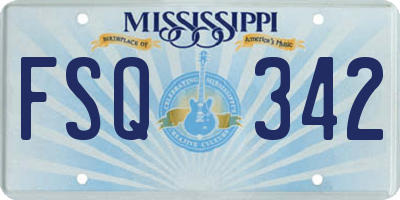 MS license plate FSQ342