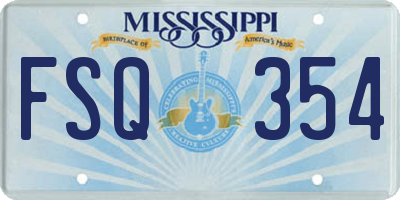 MS license plate FSQ354