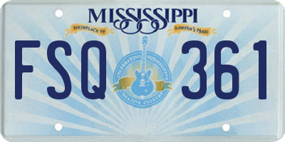 MS license plate FSQ361