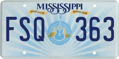 MS license plate FSQ363