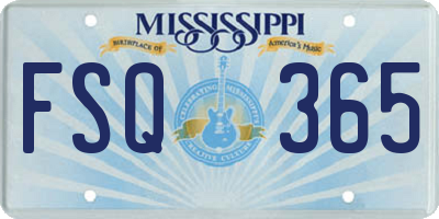 MS license plate FSQ365