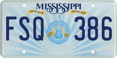 MS license plate FSQ386
