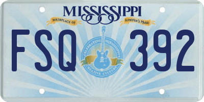MS license plate FSQ392