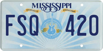 MS license plate FSQ420