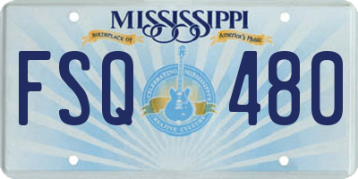 MS license plate FSQ480