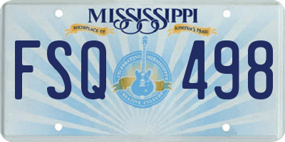 MS license plate FSQ498