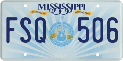 MS license plate FSQ506