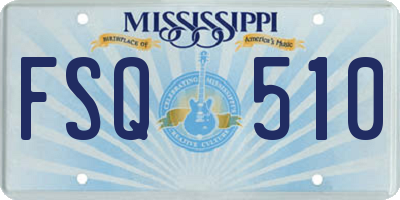 MS license plate FSQ510