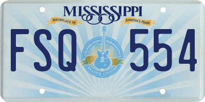 MS license plate FSQ554