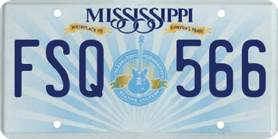 MS license plate FSQ566