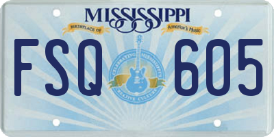MS license plate FSQ605
