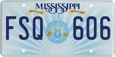 MS license plate FSQ606