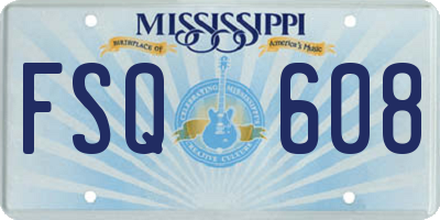MS license plate FSQ608