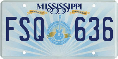 MS license plate FSQ636
