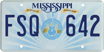 MS license plate FSQ642