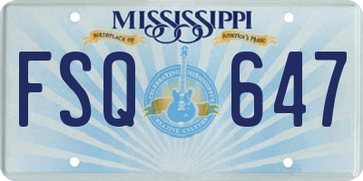 MS license plate FSQ647