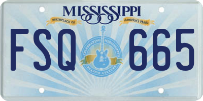 MS license plate FSQ665