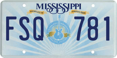 MS license plate FSQ781