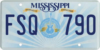 MS license plate FSQ790