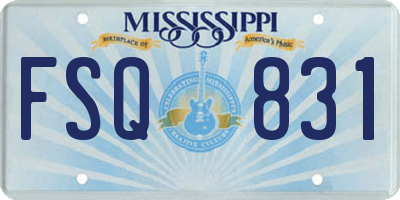 MS license plate FSQ831