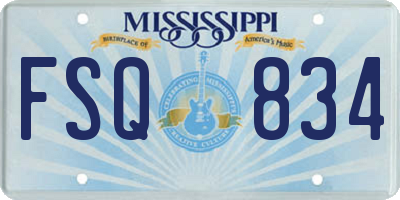 MS license plate FSQ834