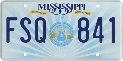 MS license plate FSQ841