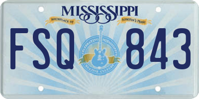 MS license plate FSQ843