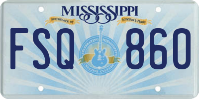 MS license plate FSQ860