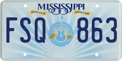 MS license plate FSQ863