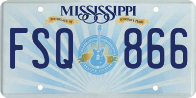 MS license plate FSQ866