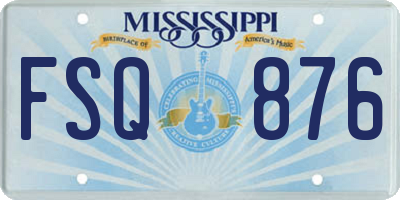 MS license plate FSQ876