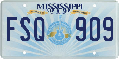 MS license plate FSQ909