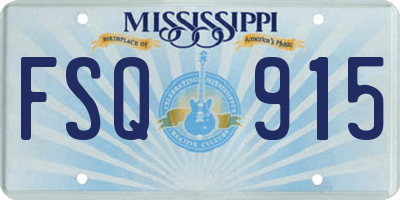 MS license plate FSQ915
