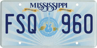 MS license plate FSQ960