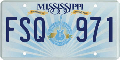 MS license plate FSQ971