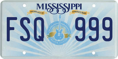 MS license plate FSQ999