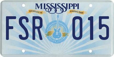 MS license plate FSR015